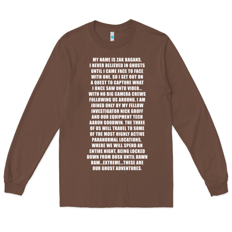 My Name Is Zak Bagans - Ghost Adventures Long Sleeve Tee by SnappyArt | Teevron