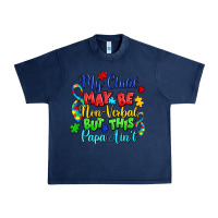 Navy my child may be non verbal but this papa ain't Urban Heavy Tee - LillyAllenDesigns