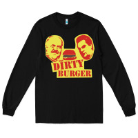Black Dirty Burger Long Sleeve Tee - SnappyArt