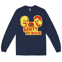 Navy Dirty Burger Long Sleeve Tee - SnappyArt