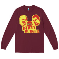 Burgundy Dirty Burger Long Sleeve Tee - SnappyArt