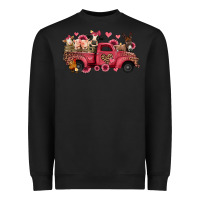 Black valentines day leopard farm animals truck Heavyweight Sweatshirt - Jasminsmagicworld