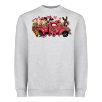 Heather Grey valentines day leopard farm animals truck Heavyweight Sweatshirt - Jasminsmagicworld