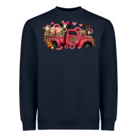 Navy valentines day leopard farm animals truck Heavyweight Sweatshirt - Jasminsmagicworld