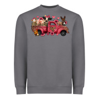 Valentines Day Leopard Farm Animals Truck Heavyweight Sweatshirt | Teevron