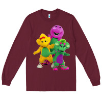 Burgundy new 755 barney and friends cute Long Sleeve Tee - SnappyArt