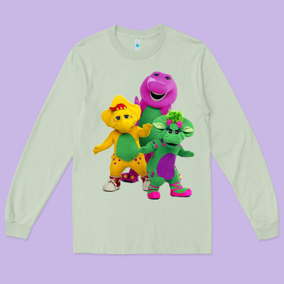 New 755 Barney And Friends Cute Long Sleeve Tee Designed By Snappyart