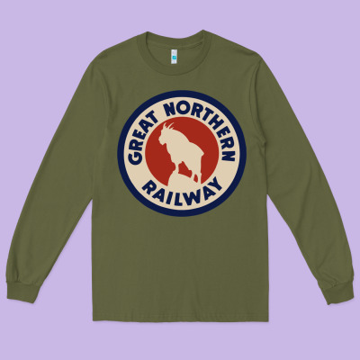 Great Northern Railroad Long Sleeve Tee Designed By Snappyart