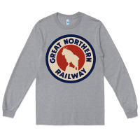 Heather Grey Great Northern Railroad Long Sleeve Tee - SnappyArt