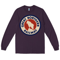 Plum Great Northern Railroad Long Sleeve Tee - SnappyArt