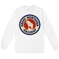White Great Northern Railroad Long Sleeve Tee - SnappyArt