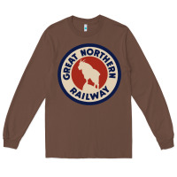 Chestnut Great Northern Railroad Long Sleeve Tee - SnappyArt