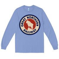 Colony Blue Great Northern Railroad Long Sleeve Tee - SnappyArt
