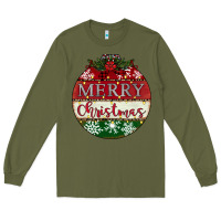Army Green merry christmas Long Sleeve Tee - CowhideDigitalArt