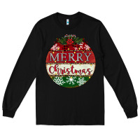 Black merry christmas Long Sleeve Tee - CowhideDigitalArt