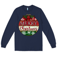 Navy merry christmas Long Sleeve Tee - CowhideDigitalArt