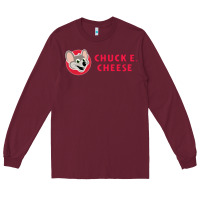 Burgundy chuck e cheese Long Sleeve Tee - SnappyArt