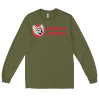 Army Green chuck e cheese Long Sleeve Tee - SnappyArt