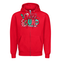 Red nurse squad Zipper Hoodie - RanaPortraitStore