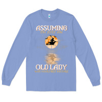 Colony Blue assuming i'm just an old lady was your first mistake witch Long Sleeve Tee - SnappyArt