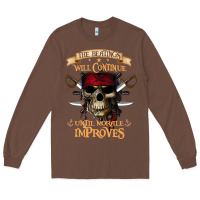 Chestnut pirate the beatings will continue until morale improves Long Sleeve Tee - SnappyArt