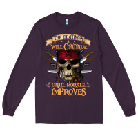 Plum pirate the beatings will continue until morale improves Long Sleeve Tee - SnappyArt