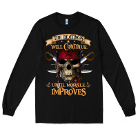 Black pirate the beatings will continue until morale improves Long Sleeve Tee - SnappyArt