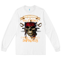 White pirate the beatings will continue until morale improves Long Sleeve Tee - SnappyArt