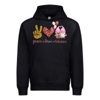 Black Peace Love Valentines Gnomes Urban Hoodie - Jasminsmagicworld