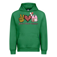 Emerald Peace Love Valentines Gnomes Urban Hoodie - Jasminsmagicworld