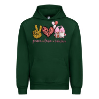 Forest Green Peace Love Valentines Gnomes Urban Hoodie - Jasminsmagicworld