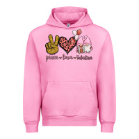 Fuchsia Pink Peace Love Valentines Gnomes Urban Hoodie - Jasminsmagicworld