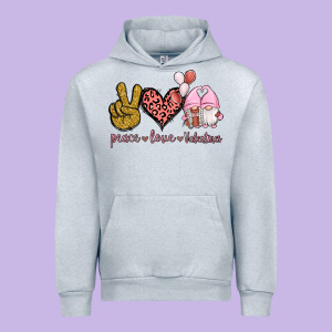 Peace Love Valentines Gnomes Urban Hoodie Designed By Jasminsmagicworld