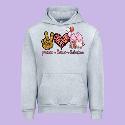 Peace Love Valentines Gnomes Urban Hoodie Designed By Jasminsmagicworld