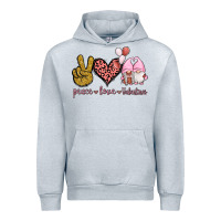 Heather Grey Peace Love Valentines Gnomes Urban Hoodie - Jasminsmagicworld