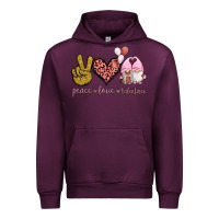 Mauve Wine Peace Love Valentines Gnomes Urban Hoodie - Jasminsmagicworld