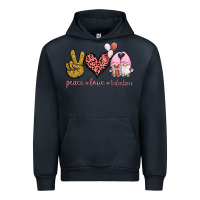 Navy Peace Love Valentines Gnomes Urban Hoodie - Jasminsmagicworld