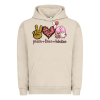 Pigment French Oak Peace Love Valentines Gnomes Urban Hoodie - Jasminsmagicworld