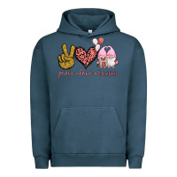 Pigment Midnight Navy Peace Love Valentines Gnomes Urban Hoodie - Jasminsmagicworld