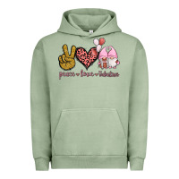 Pigment Oil Green Peace Love Valentines Gnomes Urban Hoodie - Jasminsmagicworld
