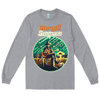 Heather Grey sturgill simpson retro Long Sleeve Tee - SnappyArt