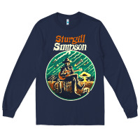 Navy sturgill simpson retro Long Sleeve Tee - SnappyArt
