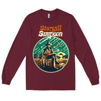 Burgundy sturgill simpson retro Long Sleeve Tee - SnappyArt