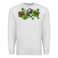 Oatmeal Heather western cowhide leopard glitter shamrocks Premium Sweatshirt - Jasminsmagicworld