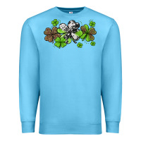 Ocean Blue western cowhide leopard glitter shamrocks Premium Sweatshirt - Jasminsmagicworld