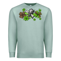 Seafoam western cowhide leopard glitter shamrocks Premium Sweatshirt - Jasminsmagicworld