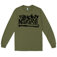 Army Green naughty by nature Long Sleeve Tee - SnappyArt