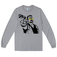 Heather Grey big lebowski Long Sleeve Tee - SnappyArt