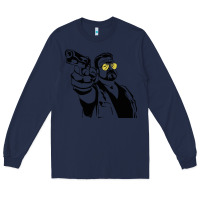 Navy big lebowski Long Sleeve Tee - SnappyArt