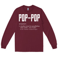 Burgundy Pop Pop Gifts Grandpa Fathers Day Pop-Pop Long Sleeve Tee - SnappyArt